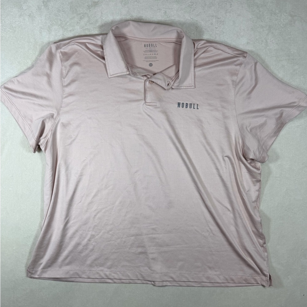 NOBULL XXXL Performance Stretch Athletic Light Pink Polo Shirt